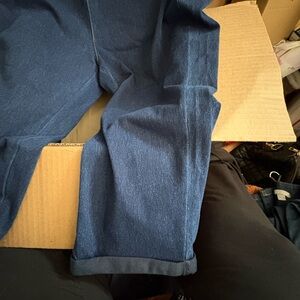 Terra & Sky Dark Blue Denim  capri with straight leg